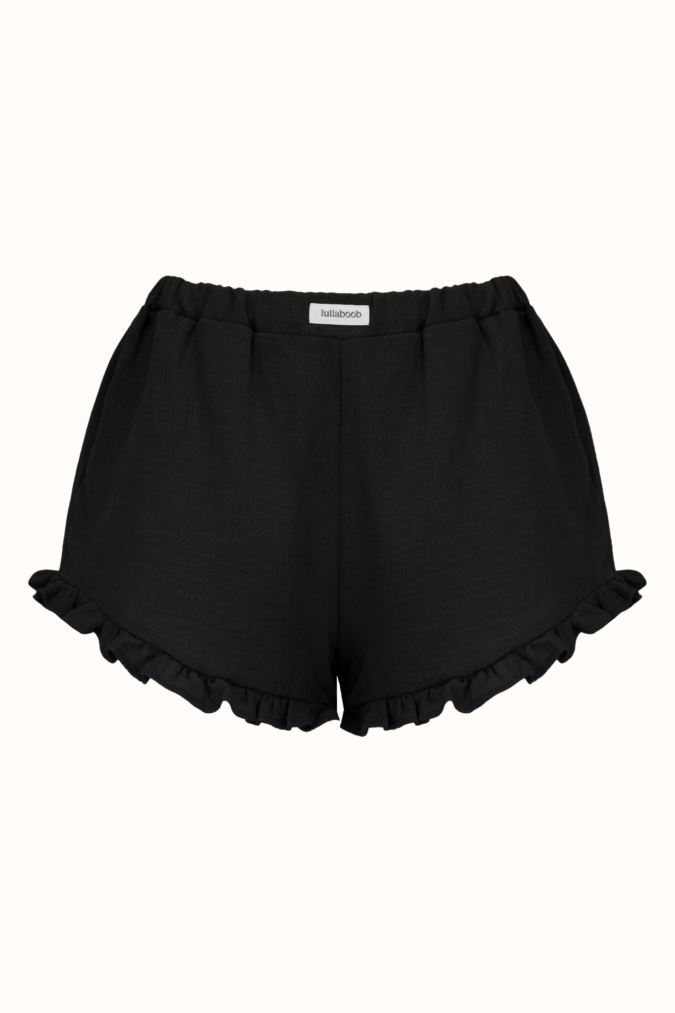 Short post-partum en mousseline Victoria avec volants - Noir