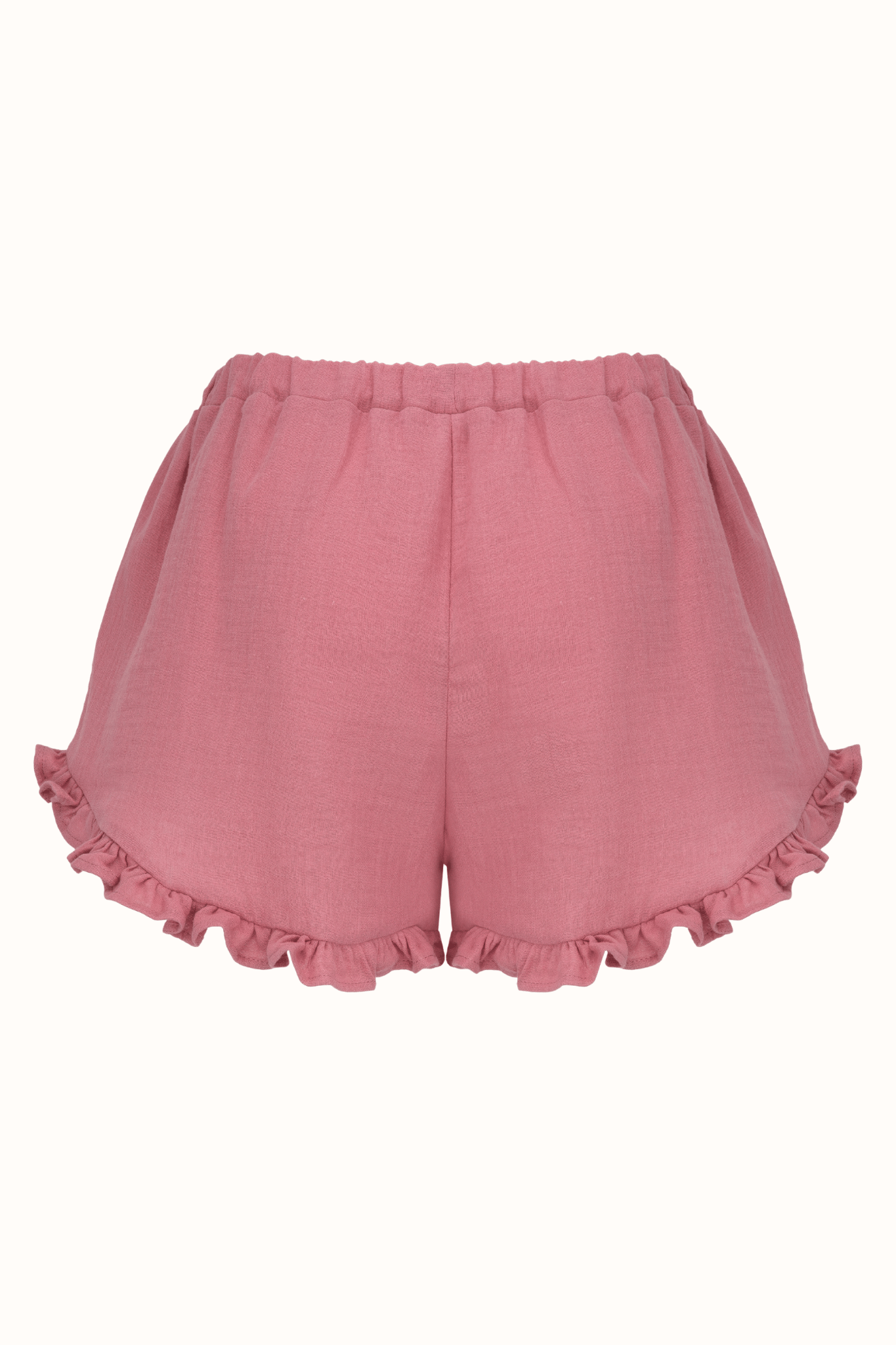 Victoria's muslin shorts with a Retro pink frill - lullaboob