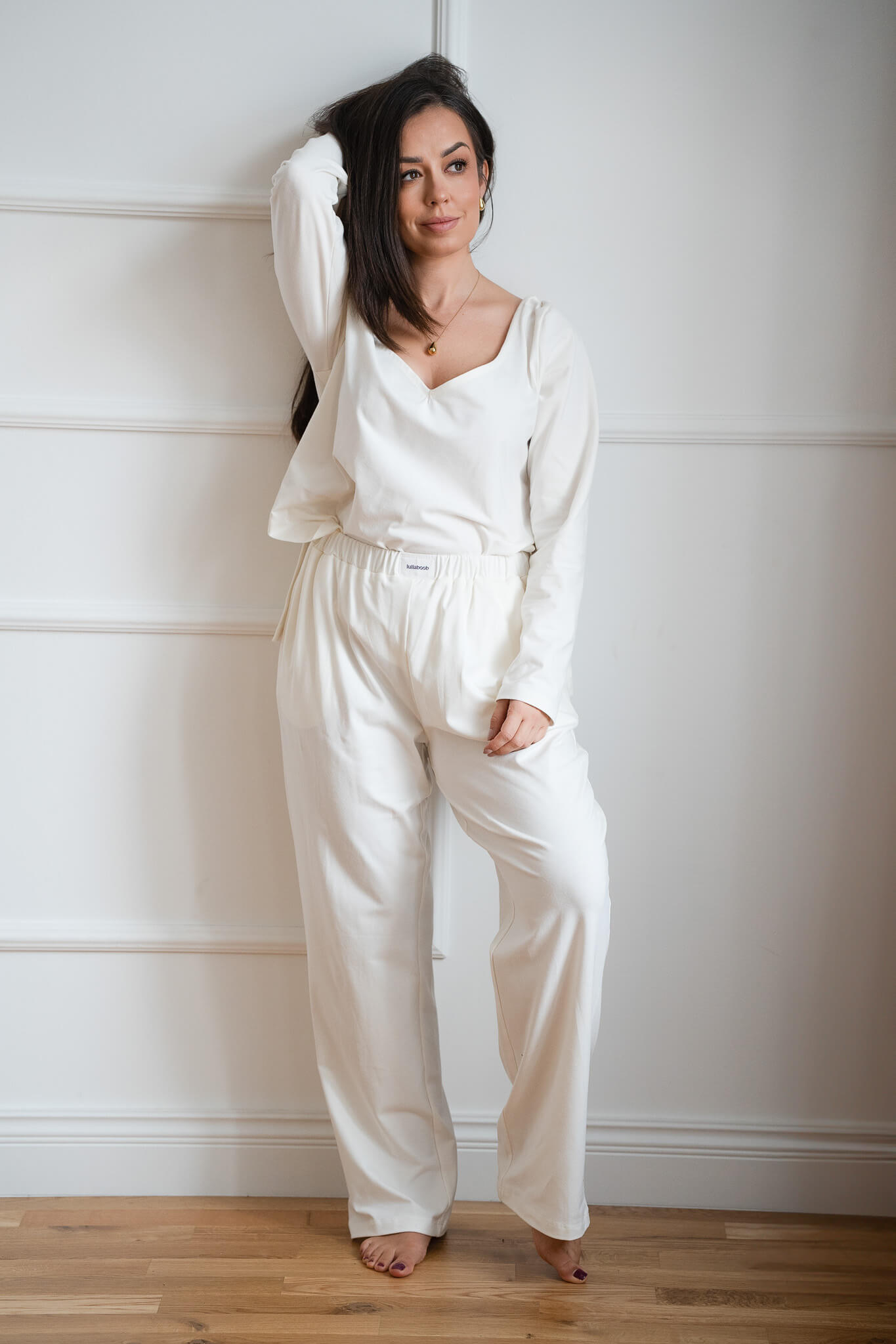 Nina Postpartum Pants - Cream