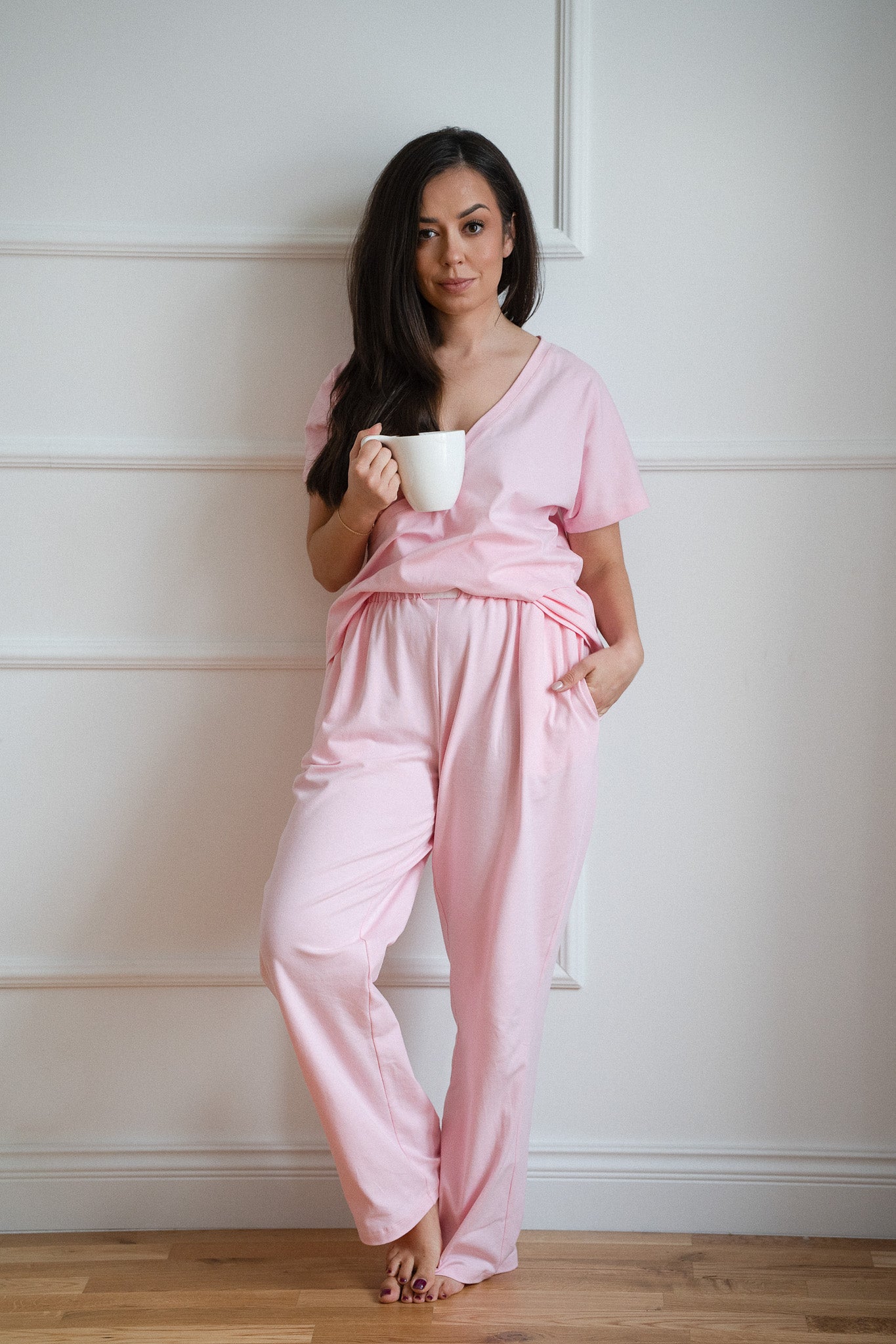 Nina Postpartum Pants - Pink